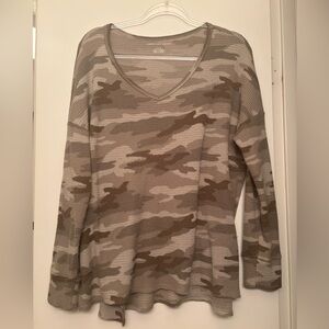 American Eagle Waffle Soft and Sexy Camo Sweater